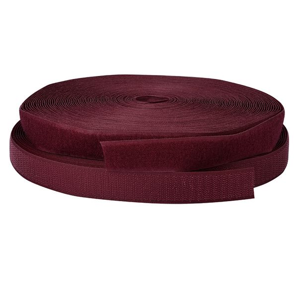 Лента контактная липучка (велкро) пришивная 50 мм / 25 метров, F179 т.бордо, /пара/, кач.