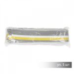 Подвяз (довяз) трикотажный серый с белой и желтой полосами, 3,5х80см, уп. 5 шт