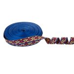 Лента (тесьма) жаккардовая 18.0 мм / 25 метров, Орнамент для северных народов, рис 9692 синий/желтый/красный (№10), Gamma С3771