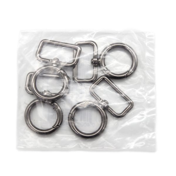 Карабин металл 25.0 мм, черный никель, 4 шт