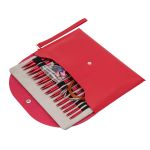 Набор съемных спиц для вязания 10см, 13 размеров (3мм-10мм), цв.красный, алюминий