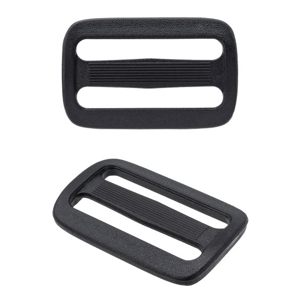 Пряжка двухщелевая ацеталь 40 мм, черный, 20 шт