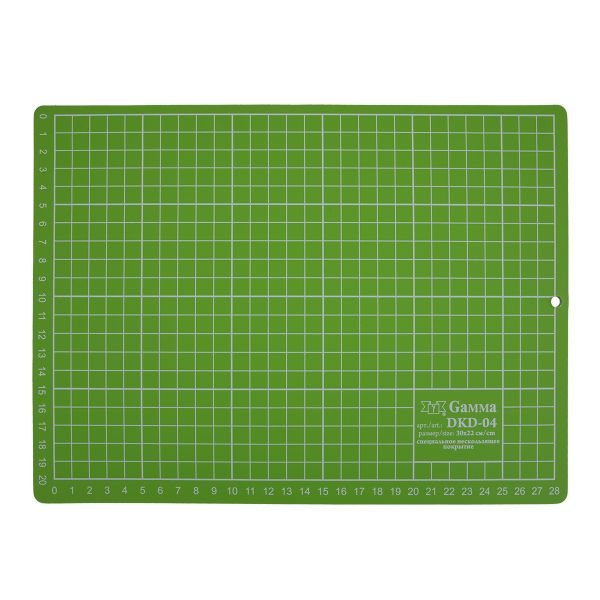 Мат для резки 2-сторонний 30х22 см, формат А4, бежевый/салатовый, Gamma DKD-04