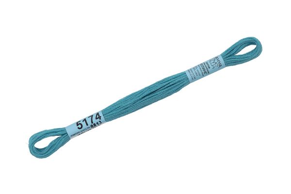 Мулине Gamma 100% хлопок, цв.5174 мор.волна, 24 мотка по 8 метров