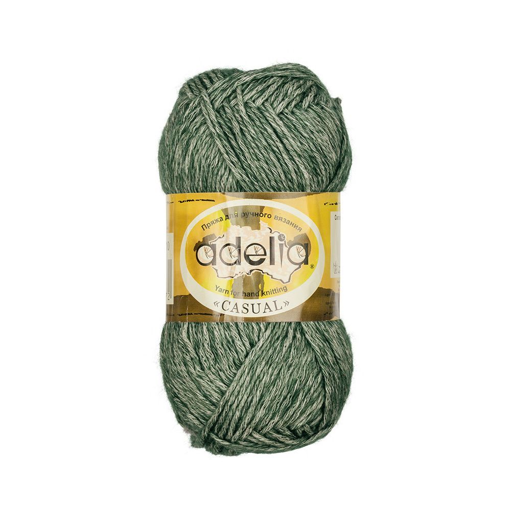 Пряжа Adelia Casual / уп.10 мот. по 50г, 130м, 10 т.зеленый