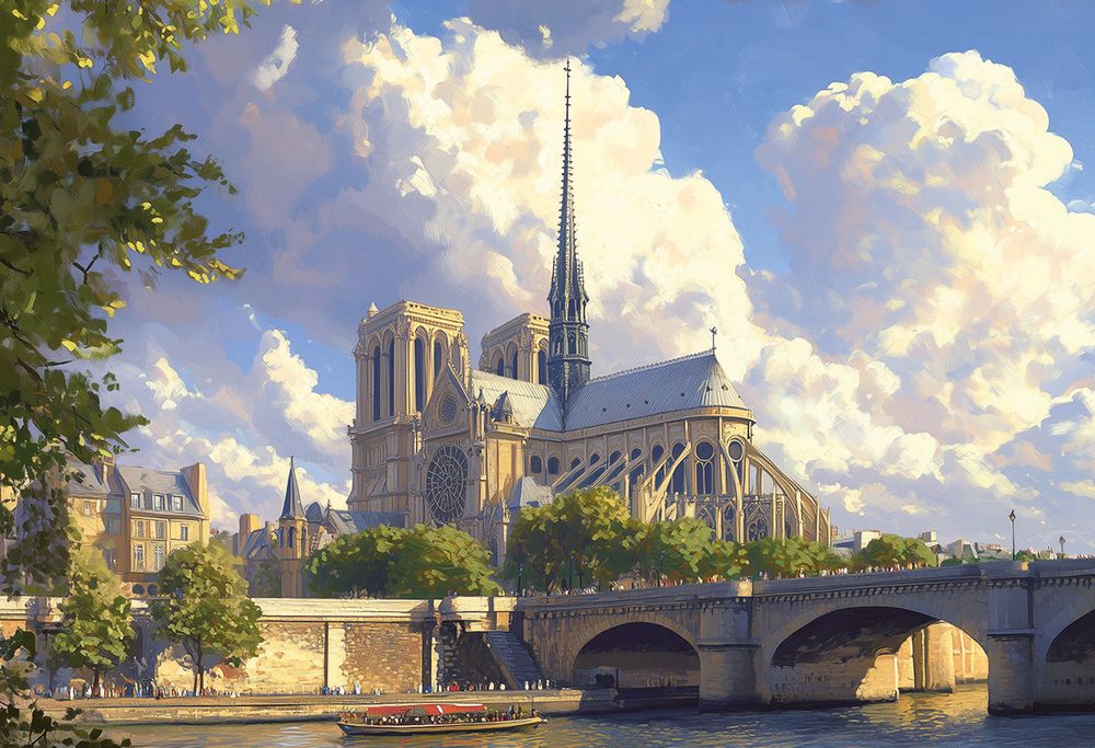 Пазл 1500 элементов, PZL-1500/43 Нотр-Дам над Сеной, Фрея