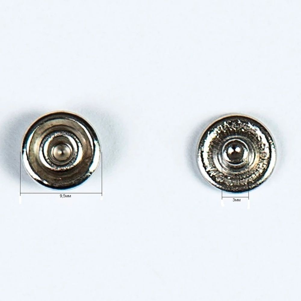 Часть кнопки рубашечной ⌀9 мм (C-часть), никель, 100 шт, S090522, BIG