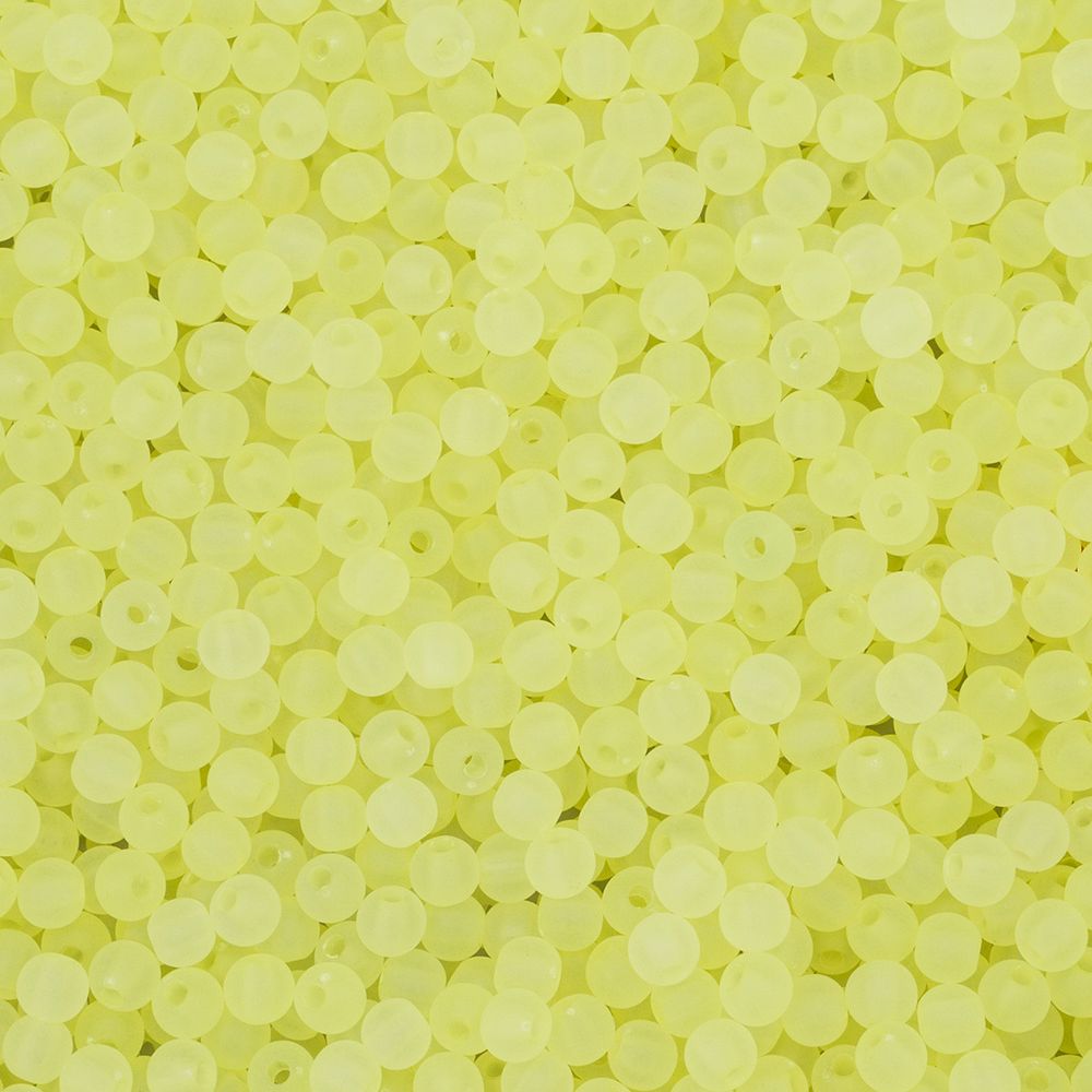 Бусины пластик ⌀6 мм, 500 г, полупрозначные матовые, 026 желтый, 7728462