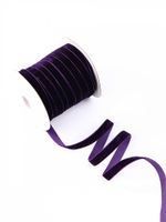 Лента бархатная (тесьма) 10.0 мм / 22.86±1 метров, арт.10VR59 нейлон цв.т.фиолетовый