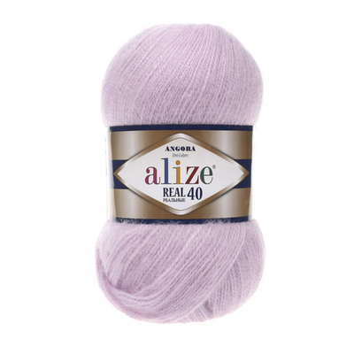 Пряжа Alize (Ализе) Angora Real 40 / уп.5 мот. по 100 г, 430м, 027 лиловый A