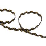 Тесьма отделочная зигзаг 9 мм, / 20 метров, черный/под золото, Blitz