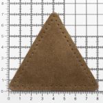 Заплатки пришивные из замши, треугольник равносторонний 8см с перфорацией, 2 шт, 100% кожа, 32 кэмел, 59126