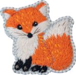 Набор для вышивания нитками Panna, Живая картина. Брошь. Лисичка, 5х5 см