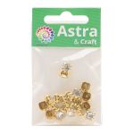 Хрустальные стразы в цапах/золото, 8мм, 20 шт/упак, Astra&Craft (01 прозрачный), 4AR167/168