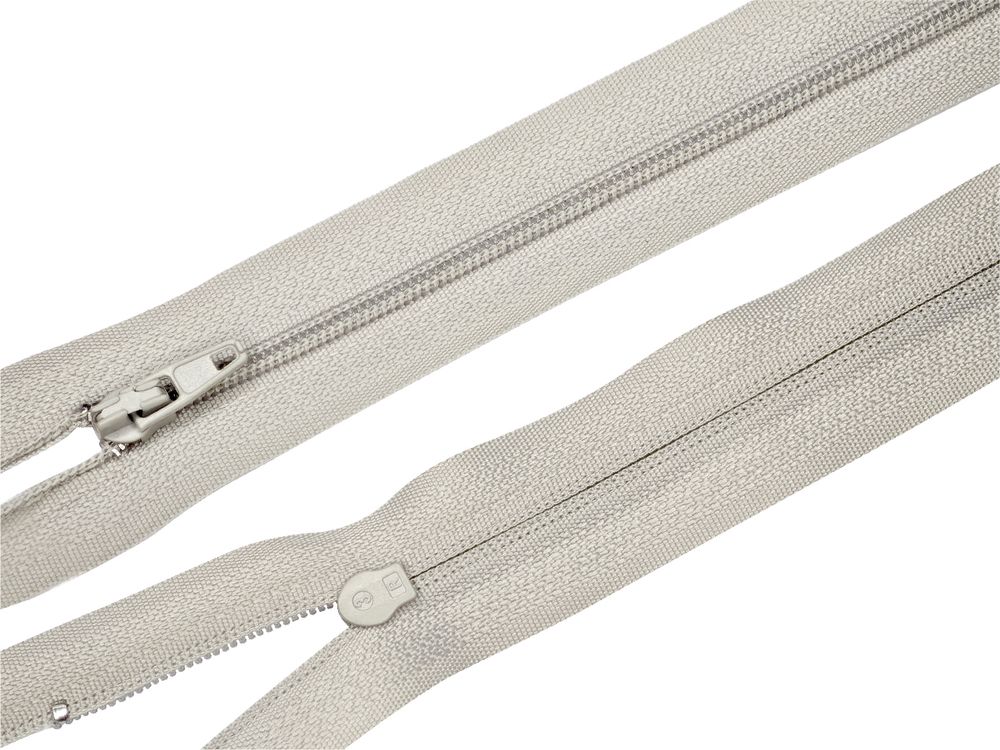 Молния спираль (витая) (цв.SBS) брючная Т3 (3 мм) 1 зам., н/раз., 20 см, автомат, S-576 светло-серый, уп.100 шт