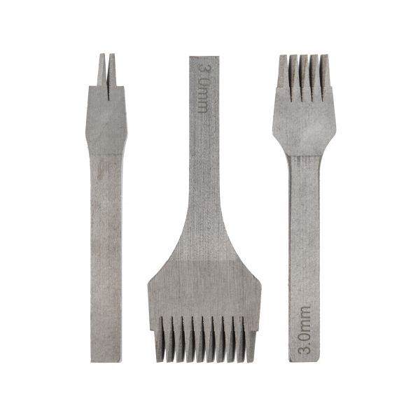 Пробойники для кожи строчные, набор (французский тип) для кожи, косой зуб, шаг 3 мм, Промысел, LT-026