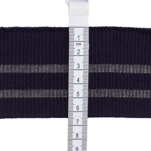Подвяз (довяз) трикотажный с прозрачными вставками 6 см / 1 метр, синий, 3AR2880
