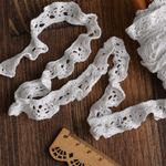 Кружево вязаное (тесьма) 17 мм / 10 метров, на резинке, диз. 303, цв.02 белый, Kruzhevo