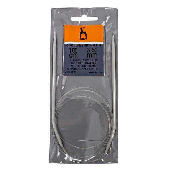 Спицы круговые Pony ⌀3,5 мм, 100 см, алюминий