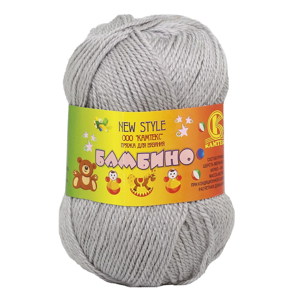 Пряжа Камтекс Бамбино / уп.10 мот. по 50 г, 150 м, 168 светло-серый
