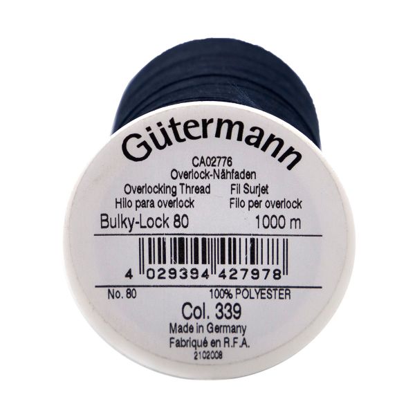 Нитка текстурированная Gutermann Bulky-Lock 80, 1000 м, 339 т.чернильно-синий, 5 катушек