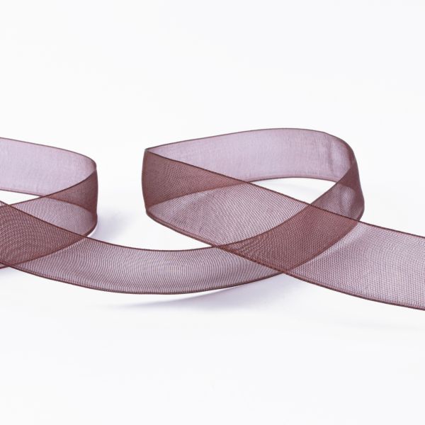 Лента капроновая (органза) 20.0 мм / 22.8±1 метра, 110 т. коричневый, Blitz OR-20