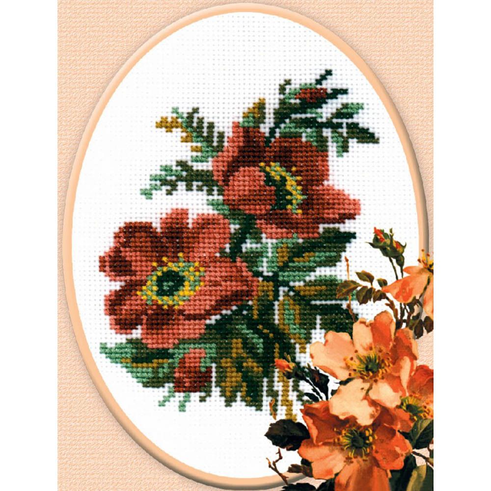 Набор для вышивания нитками РС Студия, Шиповник 11х14 см