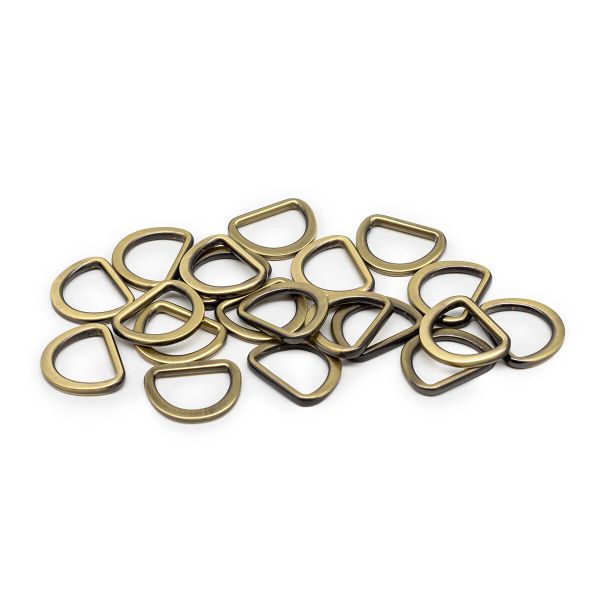 Полукольцо литое металл внутр. 15 мм (внешн. 20х17 мм), плоское, 20 шт, латунь ГР, 6870