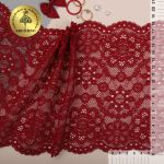 Кружево бельевое эластичное 185 мм / 3 метра, TBY.00755, цв.101 темно-красный, Kruzhevo