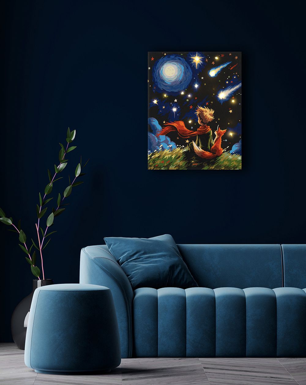 Картина по номерам Фрея PNB/PLDD-289, Бесконечность вселенной, (эффект черного холста со светодиодами) 50х40 см