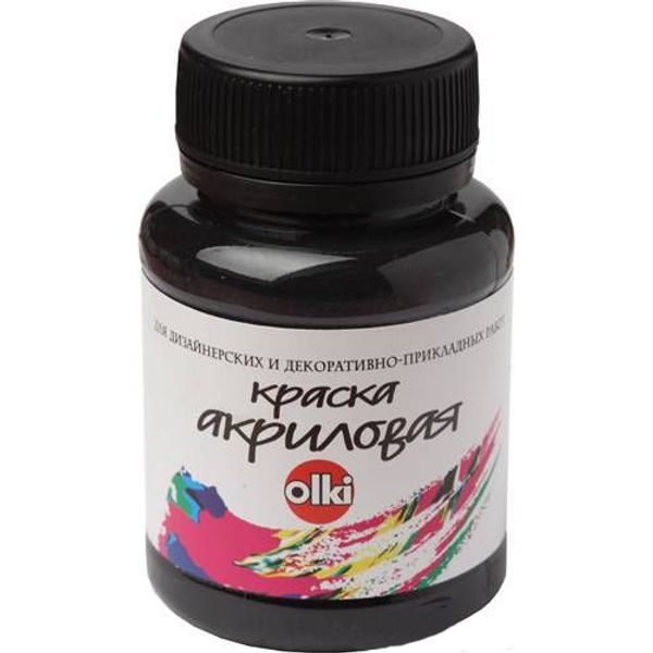 Краска акриловая для дизайна Olki, 100 мл, глубокий черный