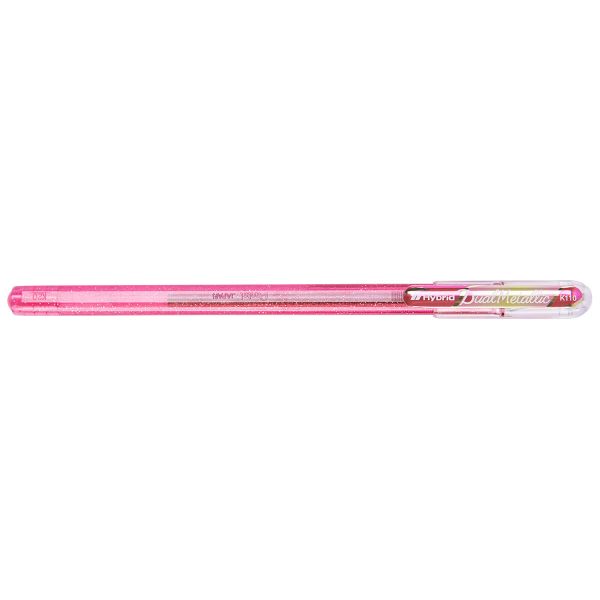 Ручка гелевая Pentel Hybrid Dual Metallic, 1 мм, K110-DMPX розовый, металлик зеленый, золото