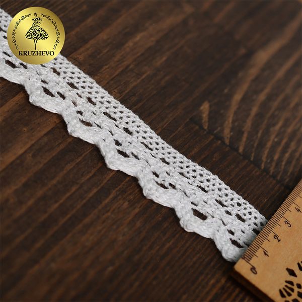 Кружево вязаное (тесьма) 30 мм, 6585 цв.02 белый, 25м, Kruzhevo