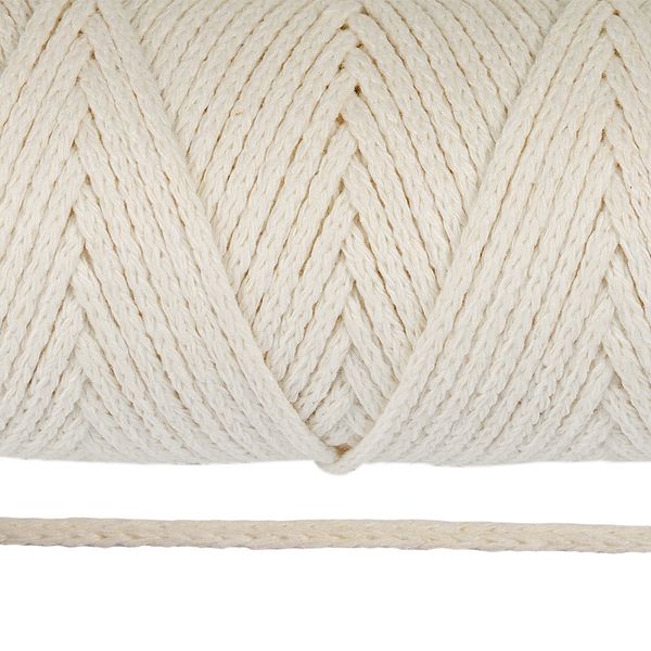 Шнур круглый х/б ⌀3.0 мм / 100 метров, 2155 ванильный