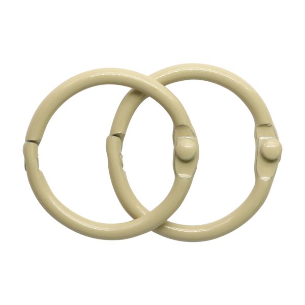Кольца для альбомов разъемные металл 25 мм, 10 шт, молочный, 5AS-103