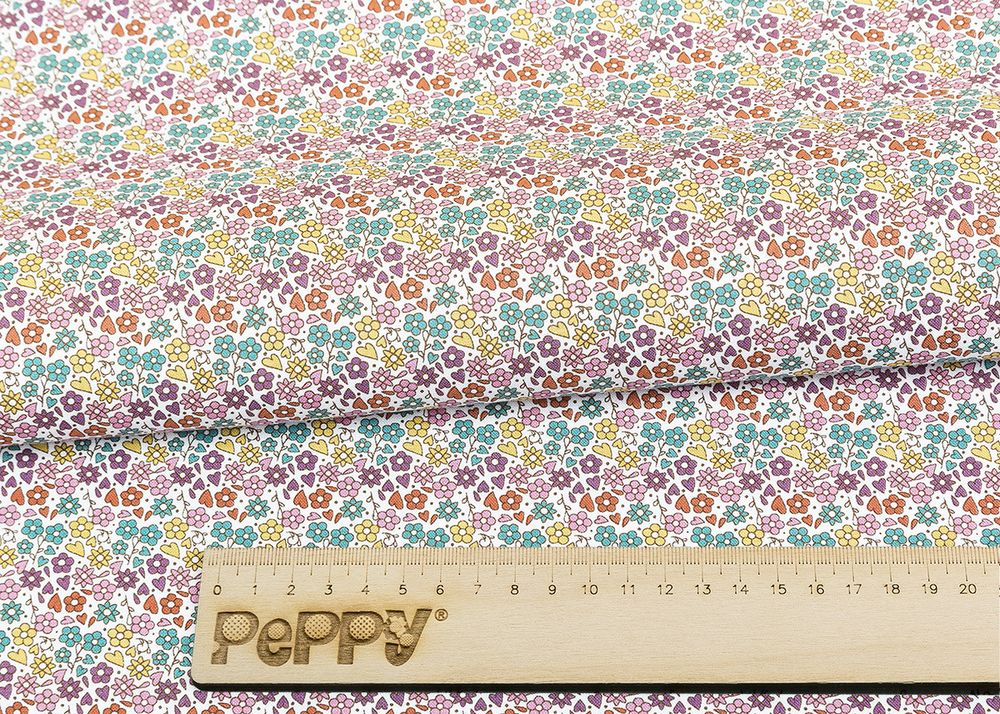 Ткань для пэчворка Peppy Крошки-матрешки, рулон 112 см / 5 метров, КМ-11 белый, Peppy