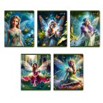 Тетрадь ученическая общая, выборочные блёстки, A5 48 л. на скобе 65 г/м², белизна 100% 10 шт клетка, 01477 Крылатая фантазия, Светоч Т83