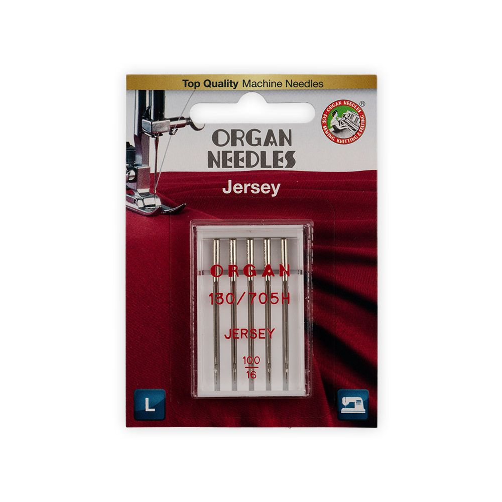 Иглы для бытовых швейных машин Organ для джерси, 5 шт, 5205100BL 100