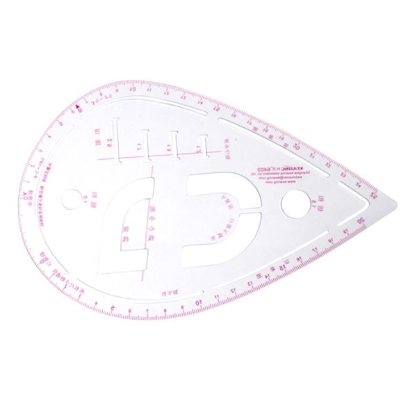 Лекало портновское метрическое капля пройма 64х27х25см, прозрачный, Hobby&Pro, 6921-8051