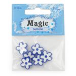 Пуговицы детские Цветы (IA041-W2) 24L/1, 6 шт, (D70 синий), Magic Buttons