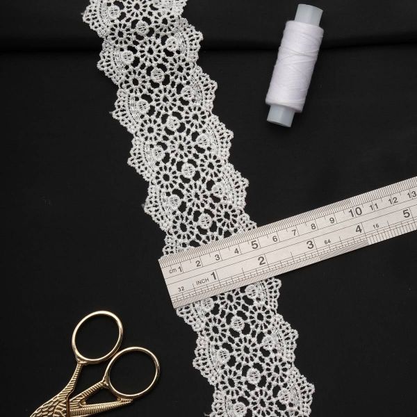 Кружево гипюр (плетёное) 55 мм / 13.7 метров, белый, 3AR1306