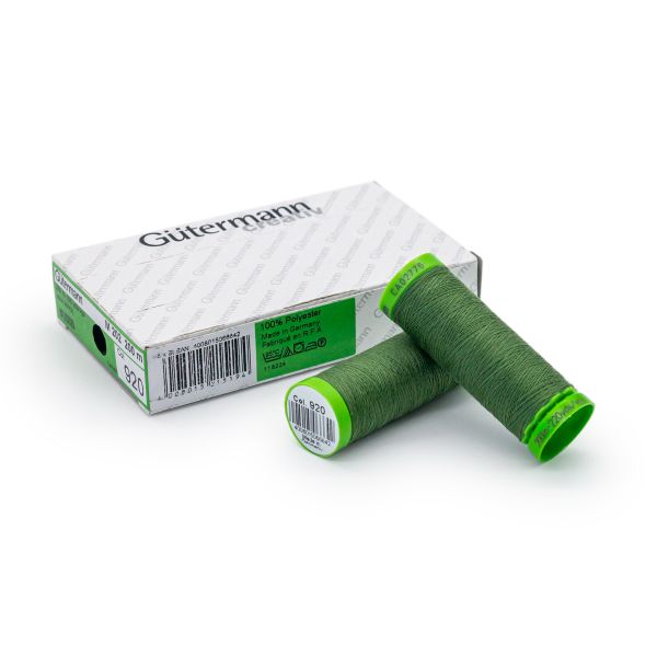 Нитки для тонких тканей Gutermann Extra Fine 150, 200м, 920 защитный хаки, 5 катушек