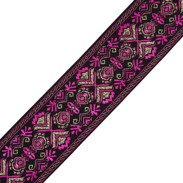 Лента (тесьма) жаккардовая 50.0 мм / 7.32 метра, малиновый, 402088