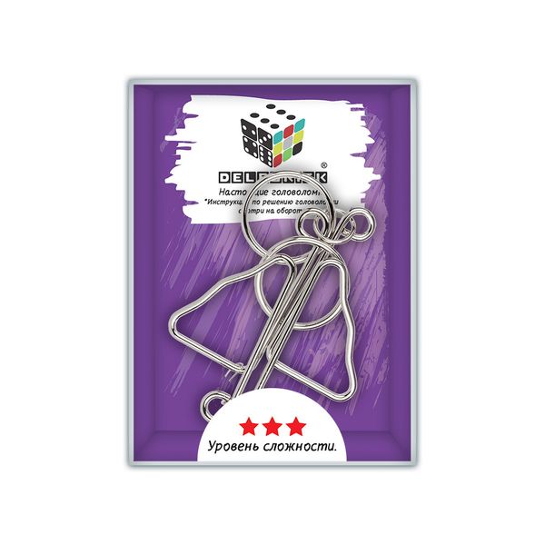 Головоломка металлическая, 1 шт, Бабочка 6 элементов, Delfbrick DLM-47