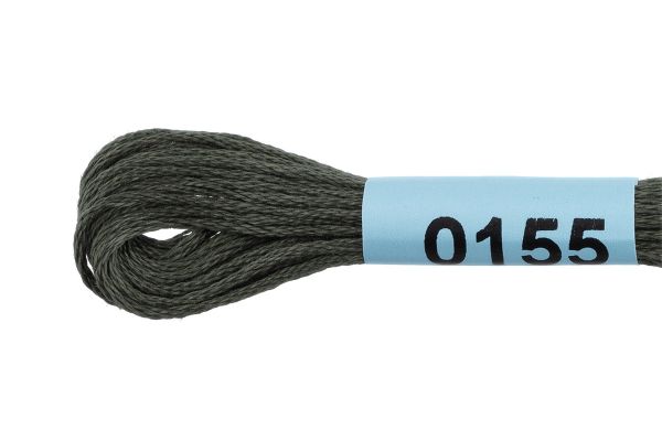 Мулине Gamma 100% хлопок, цв.0155 т-серый, 24 мотка по 8 метров