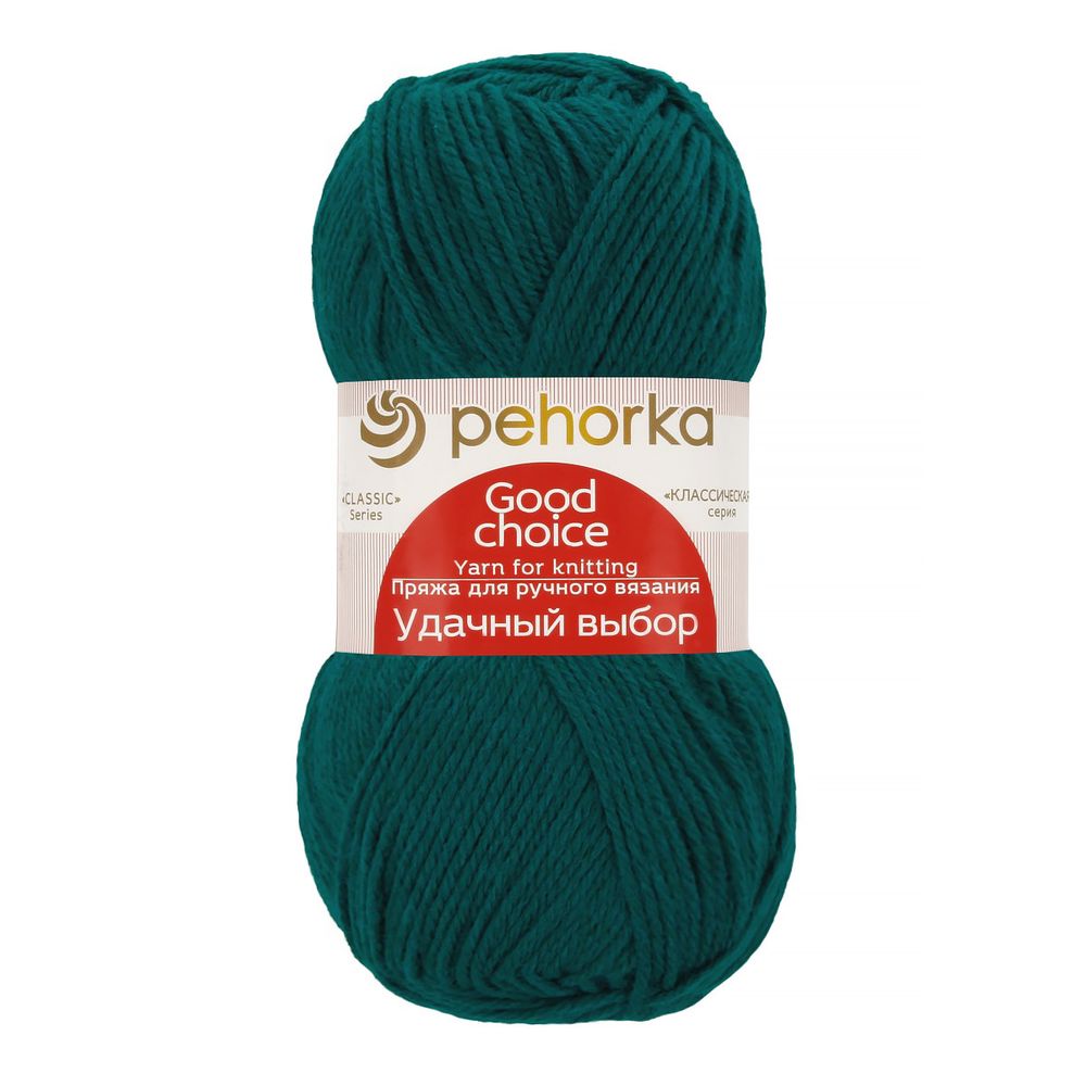 Пряжа Пехорка Удачный выбор / уп.5 мот. по 100 г, 200 м, цв.335 изумруд