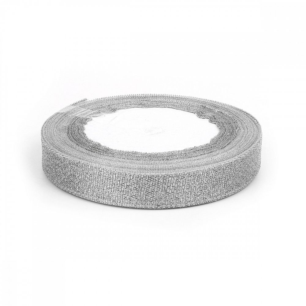 Лента металлизированная 15.0 мм / 22.85±1 метра, цв. серебро, Magic4Hobby