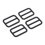 Пряжка регулировочная металл 30 мм (36х27 мм, d-3 мм, литая, черная резина, 4 шт