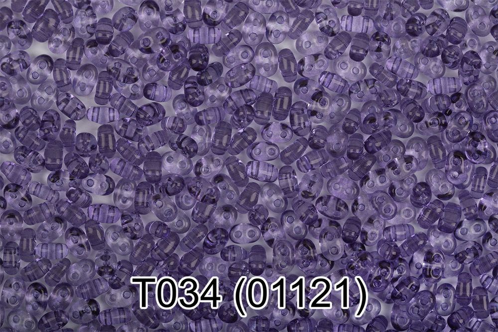 Бисер Preciosa Twin 3 2.5х5 мм, 10х5 г, 1-й сорт, T034 св.фиолетовый, 01121, 321-96001
