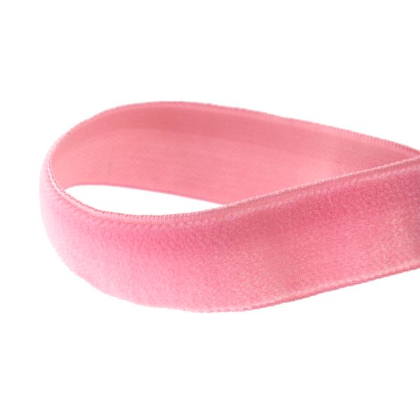 Лента бархатная (тесьма) 20.0 мм / 10±0.5 метров, рис. 8319, цв.5 розовый